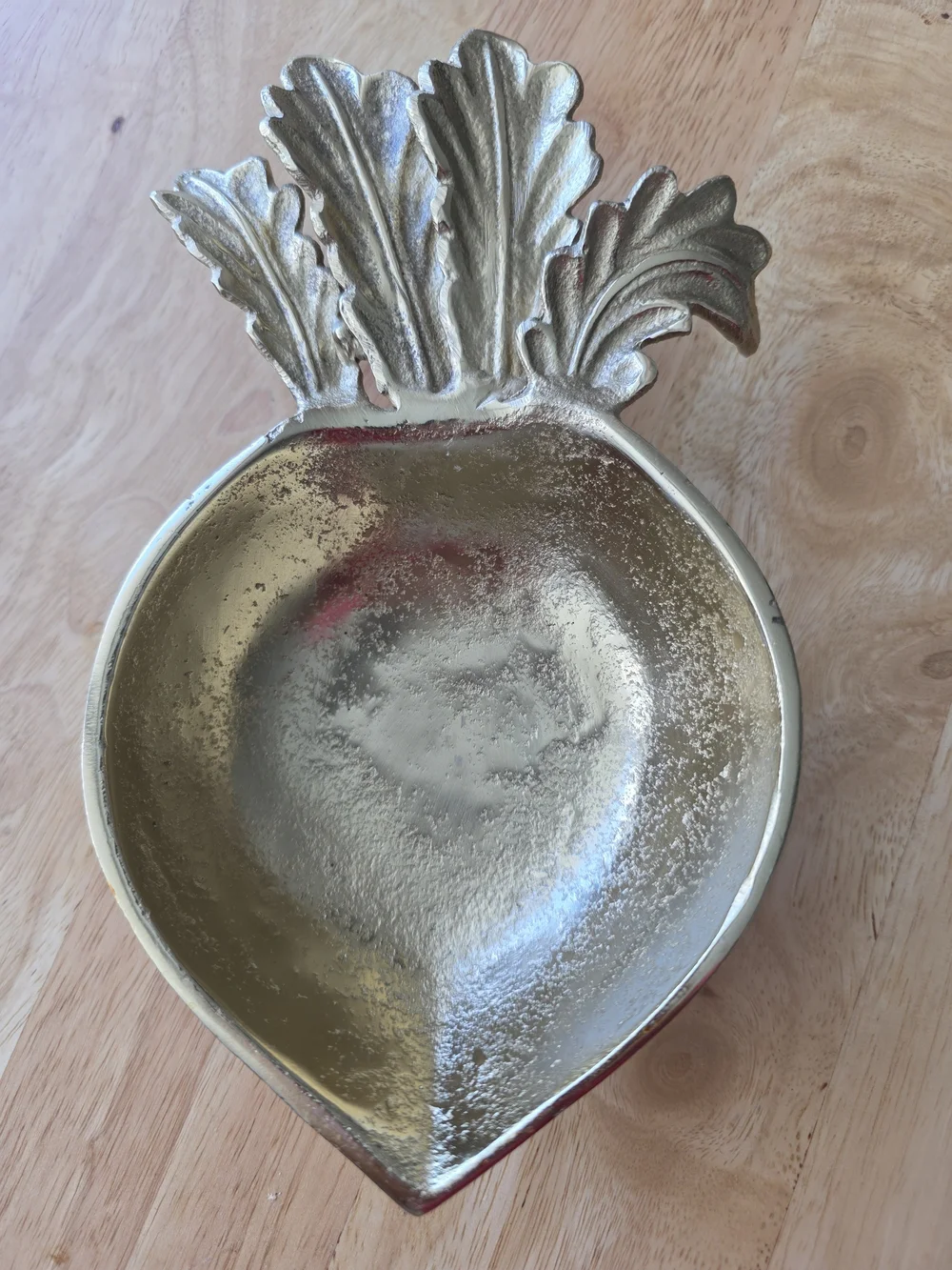 Vintage Style Gold Beetroot Trinket Dish Botanical 5.5